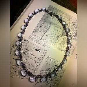 Stunning Lavender Clamshell Briolet Purple AB Accent Beads Necklace Wire Strung